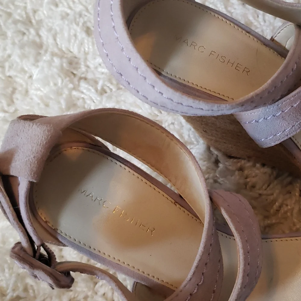 MARC FISHER leather platform sandals